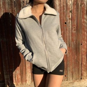 FOREVER 21 FUR COLLARED JACKET